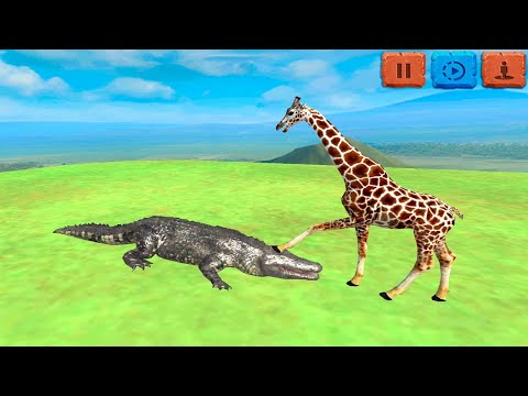 Purussaurus vs Giraffe Fight Scene - Animal Revolt Battle Simulator😱🔥
