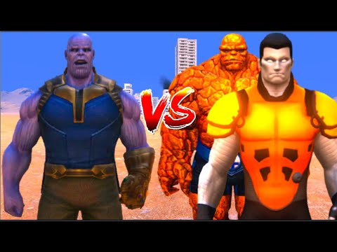 100 Thanos vs 1000 Ben Grimm and 1000 Colossus (Marvel vs Marvel)