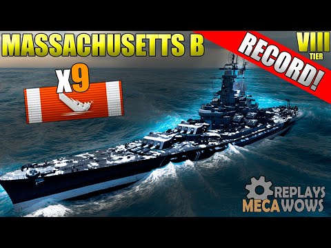 Massachusetts B 9 Kills & 138k Damage | World of Warships Gameplay 4k