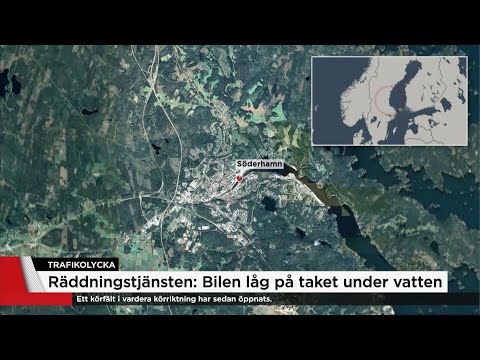 Bil voltade ner i vattendrag – två personer svårt skadade - Nyheterna (TV4)