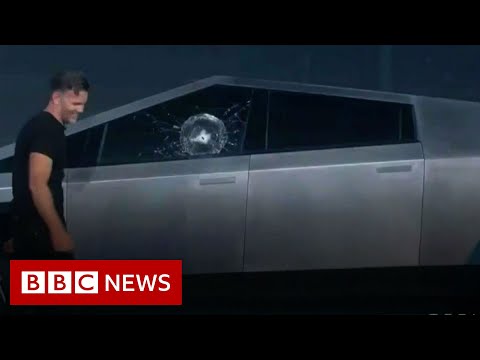 テスラのトラックデモで「アーマーガラス」が破壊される - BBC ニュース ('Armor glass' smashes in Tesla truck demo fail - BBC News)