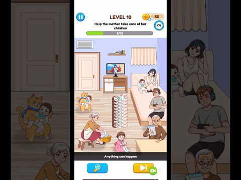 Annoying Puzzle Game - Level 10 - Help the mother take care of the children.