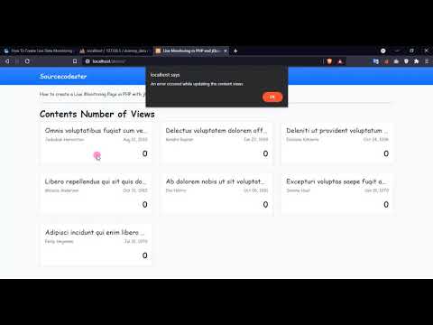 How To Create Live Data Monitoring Page in PHP using jQuery and Ajax Tutorial DEMO