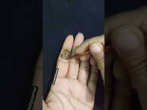 Mini Rose finger mehndi design || Simple mehandi design for beginners #mehndi #viral #shortsfeed