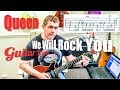 Queen - We Will Rock You - Guitar Tutorial with ...