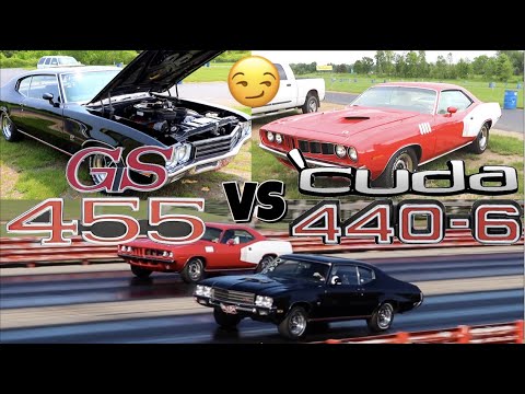 1971 Cuda 440 vs 1971 Buick GS455 - PURE STOCK DRAG RACE (best of 3)