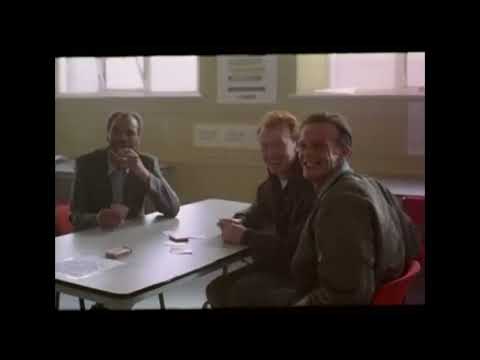 Official trailer still for The Full Monty (1997) showing Gaz and the gang, emblematic of the film’s jukebox-driven soundtrack