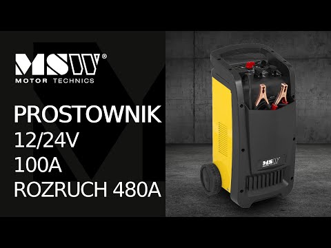 Video - Outlet Prostownik - 12/24V - 100A - rozruch 480 A - timer