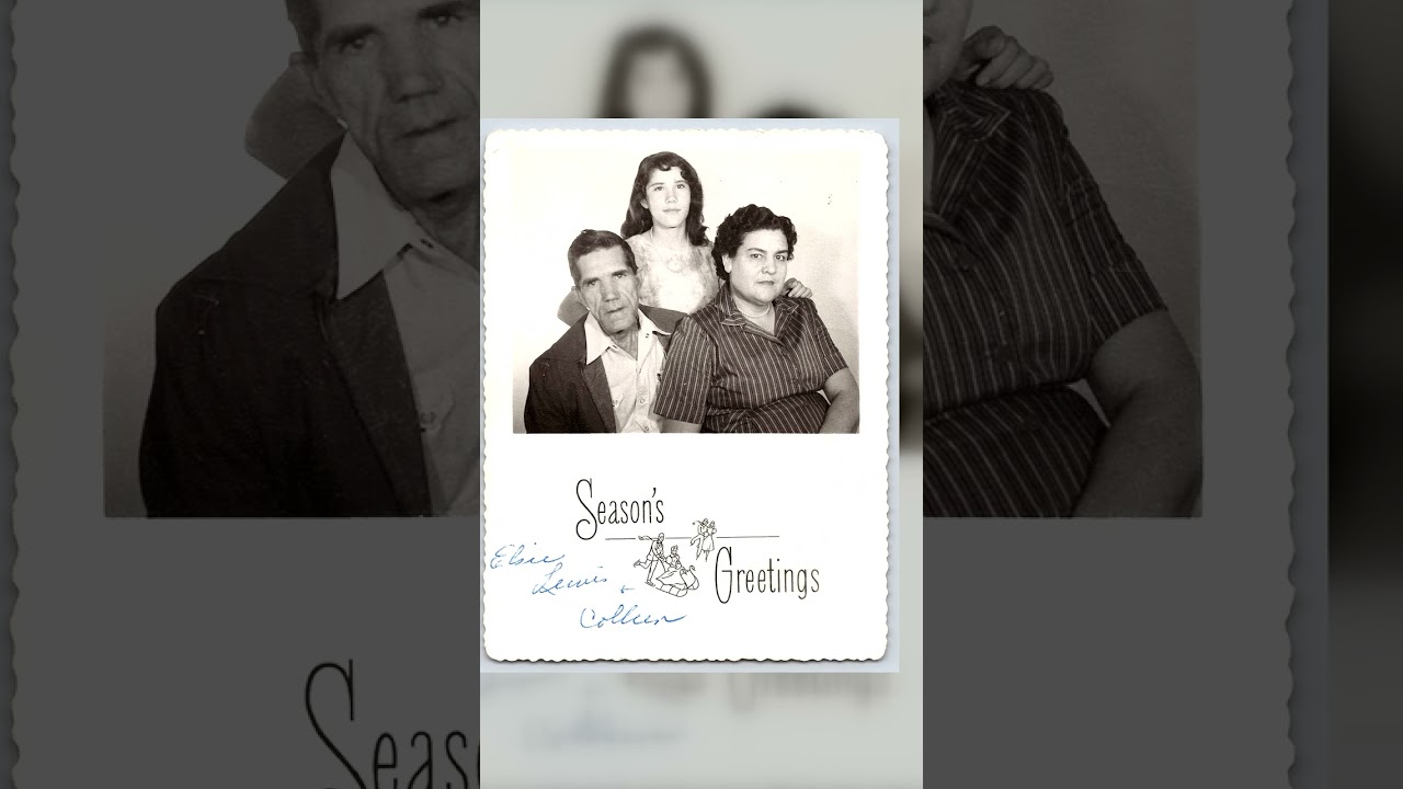 Family Portrait with Holiday Greeting, Gelatin Silver Print, 1950s Video