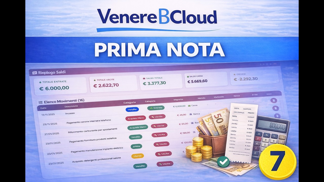 Tutorial Prima Nota Gestionale per Parrucchieri e Centri Estetici — VenereBCloud