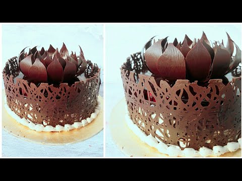 chocolate Lace Making ♥ Make perfect chocolate lace for cake decoration.  #chocolate_lace