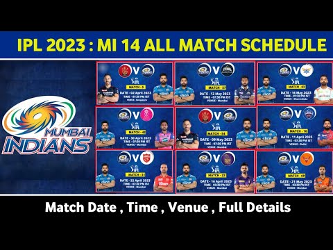 IPL 2023 - Mumbai Indians All Matches Schedule | MI All 14 Match Schedule 2023