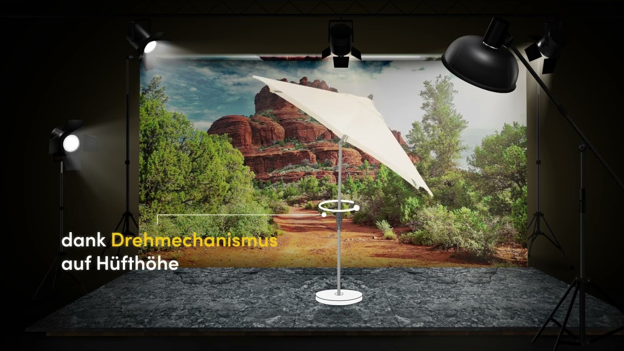 Suncomfort by Glatz Sonnenschirm Shell Turn, 250 x 200 cm Frost Green