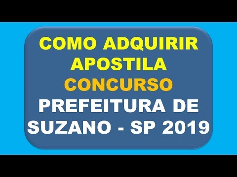 Baixar Apostila Concurso Prefeitura de Suzano 2019