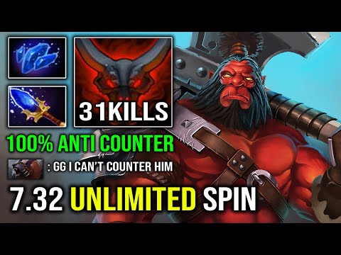 UNLIMITED BERSERK SPIN 100% Anti Counter 7.32 Hard Carry Axe with 31Kills Against Pro Ursa Dota 2