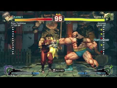 Kiryu Tsukimiya [Guy] vs densawa [Zangief] SSF4 Japanese Online Ranked Matches - TRUE-HD
