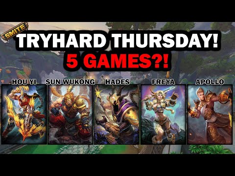 5 GAMES IN 50 MINUTES, A PERFECT TRYHARD THURSDAY - Season 10 Masters Ranked 1v1 Duel - SMITE