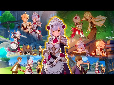 Genshin Impact ~ Einladungsereignis ~ Noelle ~ 1. Akt ~ Alle Ausgänge ~ mit Timestamps