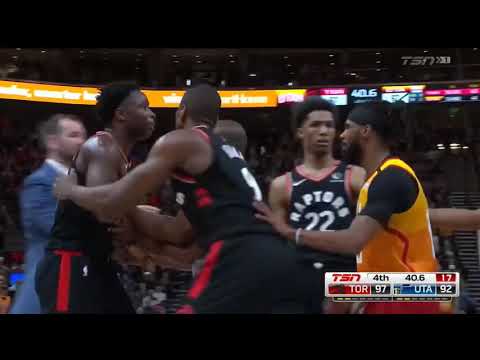OG Anunoby vs Rudy Robert FIGHT; Raptors vs Jazz got heated in end