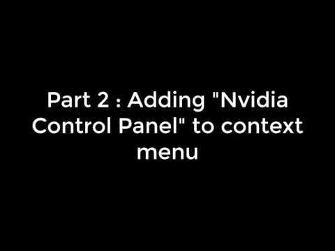 How To Add Or Remove Nvidia Control Panel From Context Menu In Windows 10