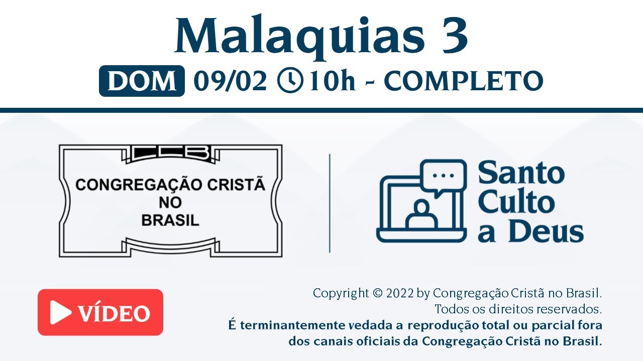 Santo Culto a Deus (Vídeo) - DOM - 09/02/2025 10:00
