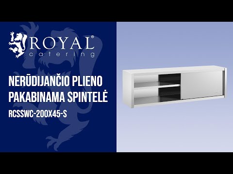 vaizdo įrašas - Nerūdijančio plieno pakabinama spintelė - 200 x 45 cm - „Royal Catering“ - 30 kg