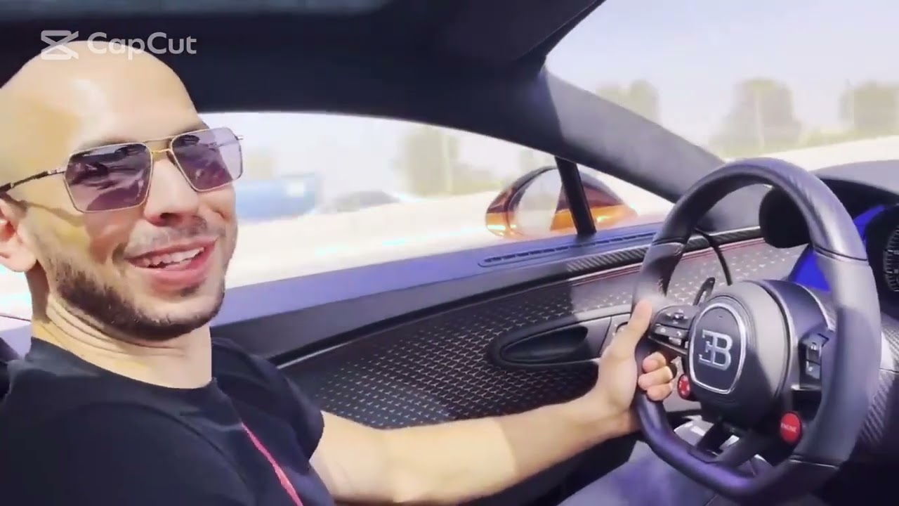 Andrew Tate reviewing his Bugatti Chiron Pur Sport