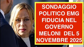 SONDAGGIO POLITICO EMG FIDUCIA NEL GOVERNO MELONI  DEL 5 NOVEMBRE 2025