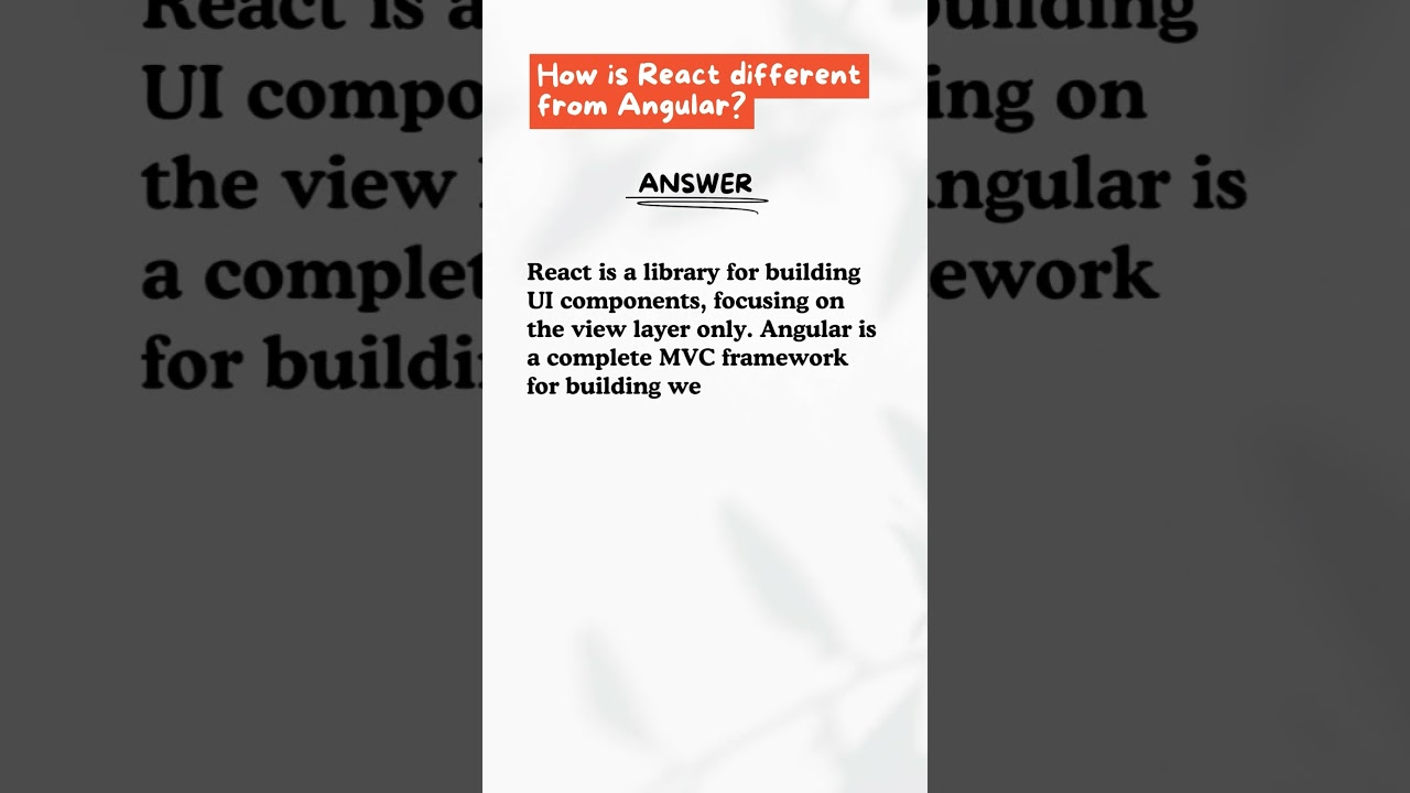 React vs Angular - Key Differences Explained! #shorts #ytshorts #codewithchitra