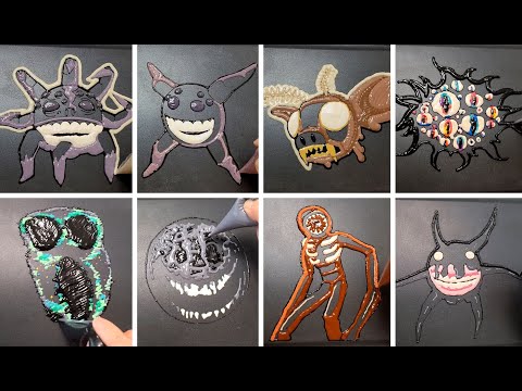 Roblox Doors: Grumble, Giggle, Gloombat, Eyes, Ambush, Rush, Figure...Pancake art challenge