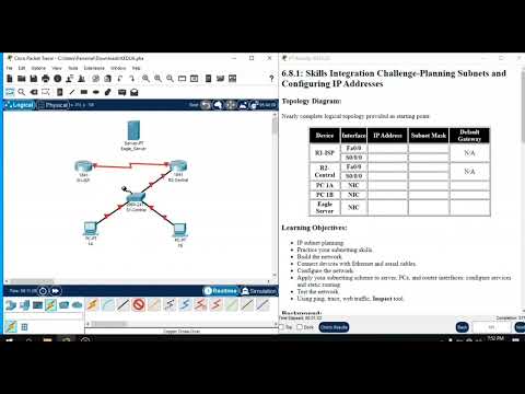 6.8.1 : Skills Integration Challenge-Planning Subnets and Configuring Ip Adress