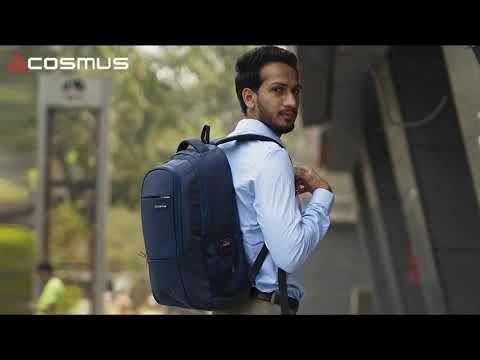 Polyester navy blue laptop backpack bag, capacity: 29l