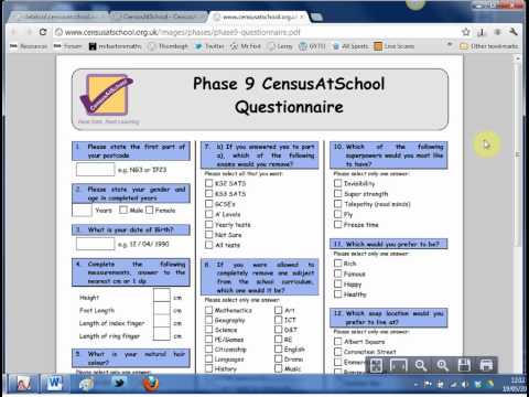 Mr Barton's Web Whizz Video 32 - Census at School