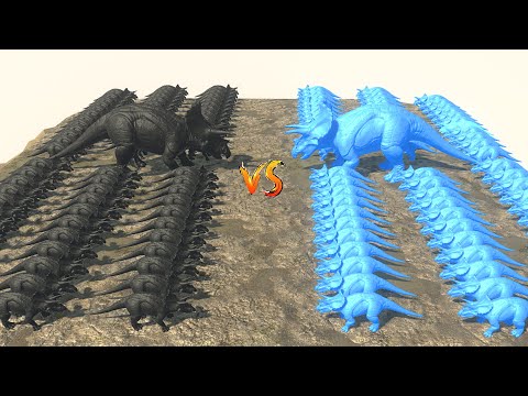 DARK TRICERATOPS VS BLUE TRICERATOPS CHAMPIONSHIP WAR - Animal Revolt Battle Simulator