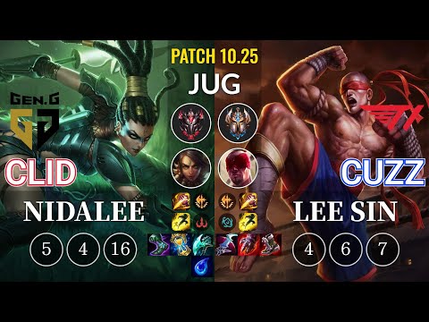 GEN Clid Nidalee vs T1 Cuzz Lee Sin Jungle - KR Patch 10.25