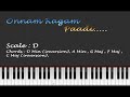 Onnam Ragam Paadi Piano Tutorials Notes Thoovanathumbikal