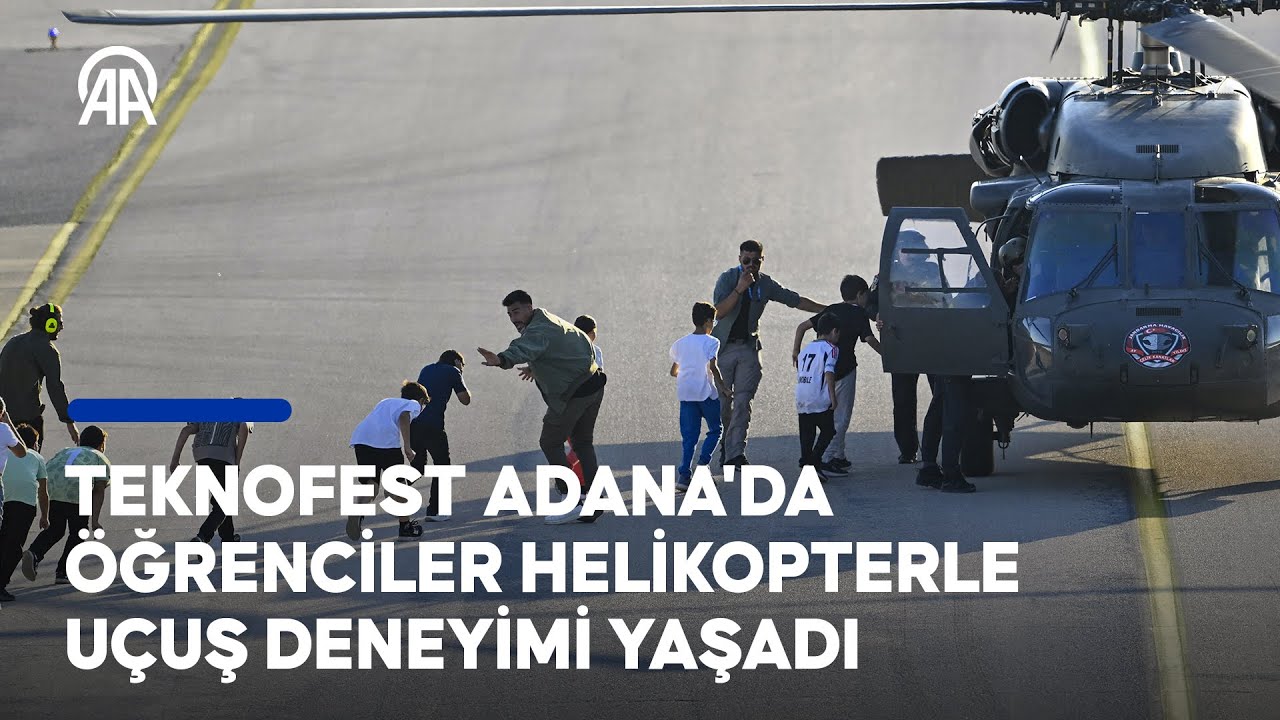 TEKNOFEST'te öğrenciler helikopterle uçuş deneyimi yaşadı