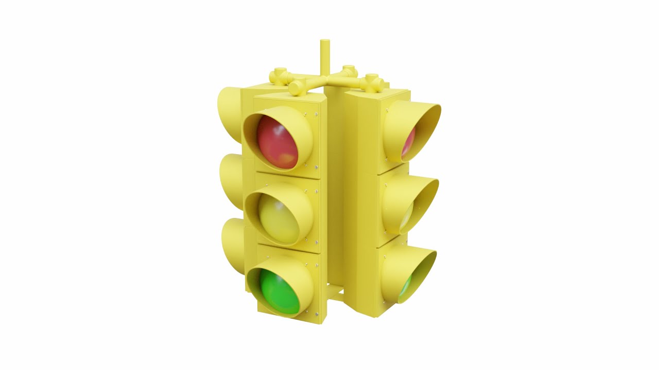 4-Way Traffic Light 2 3D Model