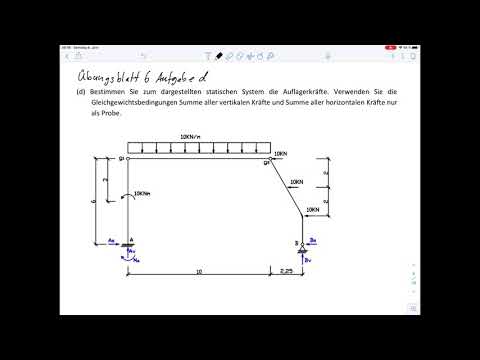 Lineares Gleichungssystem – Auflagerkräfte (Übungsblatt 6 Aufgabe d)
