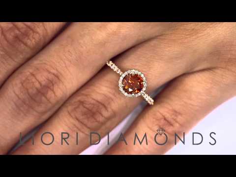 FD-604 - 1.26 Carat GIA Certified Natural Fancy Orange Diamond Engagement Ring 14k Gold