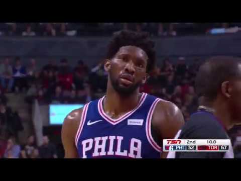 Joel Embiid Monster Slam Dunk and One Over Jonas Valanciunas vs. Raptors [30.10.18.]