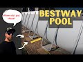 Bestway swimming pool setup- Blocks for Leg supports are where to place them - legs sink no more!