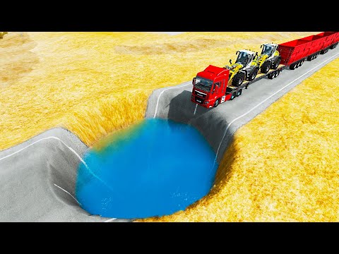 Cars vs Deep Water Pit - Truck vs Giant Water Pit | BeamNG Drive