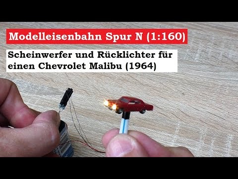 Modellbahn Spur N / 1:160 - Teil 71.1 Scheinwerfer und Rücklichter für Chevrolet Malibu einbauen