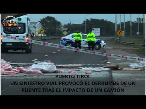 Choque de un camión en la ruta 16 provocó el derrumbe de un puente peatonal, falleció el conductor.