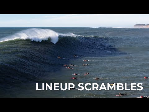 Lineup Scrambles For Safety as Huge Set Wave Approaches 1.5.2024 - Mavericks Awards