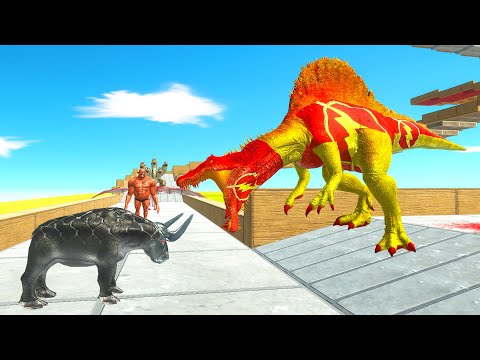 FLASH SPINOSAURUS DEATH CLIMB | ANIMAL REVOLT BATTLE SIMULATOR