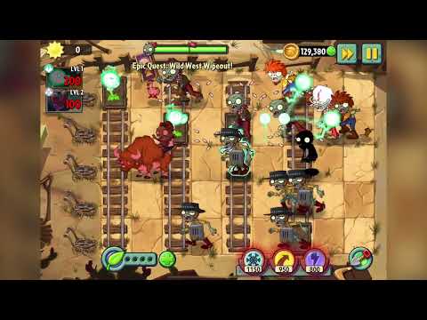 Plants vs zombies 2 / Epic Quest / Wild West Wipeout! / Level 1