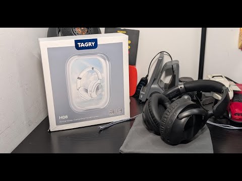 TAGRY Hybrid Active Noise Cancelling Headphones 100H Playtime Wireless Over Ear Bluetooth Headphone with Fast Charging Hi-Res Audio Comfort Earcups Headsets for Travel Home Office Phone PC Black video review thumbnail
