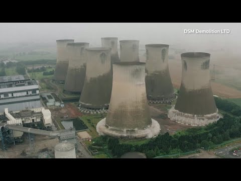 Watch the moment Eggborough cooling towers are demolished